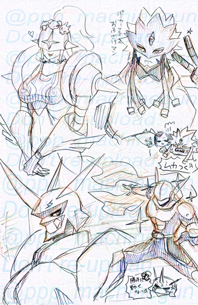 angel angel_girl armor beelzebumon_(digimon_xros_wars) digimon digimon_(creature) fusion horns justimon ofanimon omegamon scarf