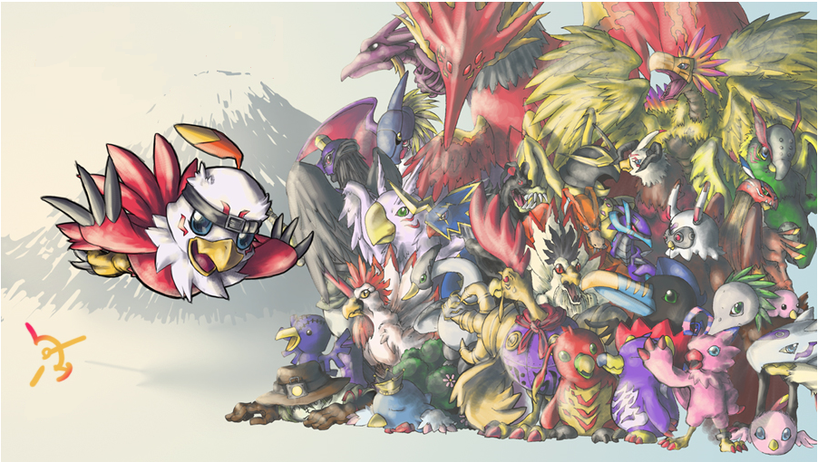 akatorimon aquilamon beak belt bird birdramon blue_eyes claws cockatrimon crossmon delumon digimon digimon_(creature) garudamon griffomon hippogriffomon holsmon hououmon kiwimon mountain muchomon nohemon owlmon parrotmon peacockmon penmon piyomon poromon pururumon saberdramon sinduramon swanmon thunderbirmon tucanmon velgrmon wings zhuqiaomon