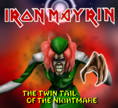 album_cover album_cover_redraw cover crossover derivative_work eddie_the_head gundam gundam_seed gundam_seed_destiny iron_maiden_(band) lowres meyrin_hawke monster no_humans parody pun solo twintails what