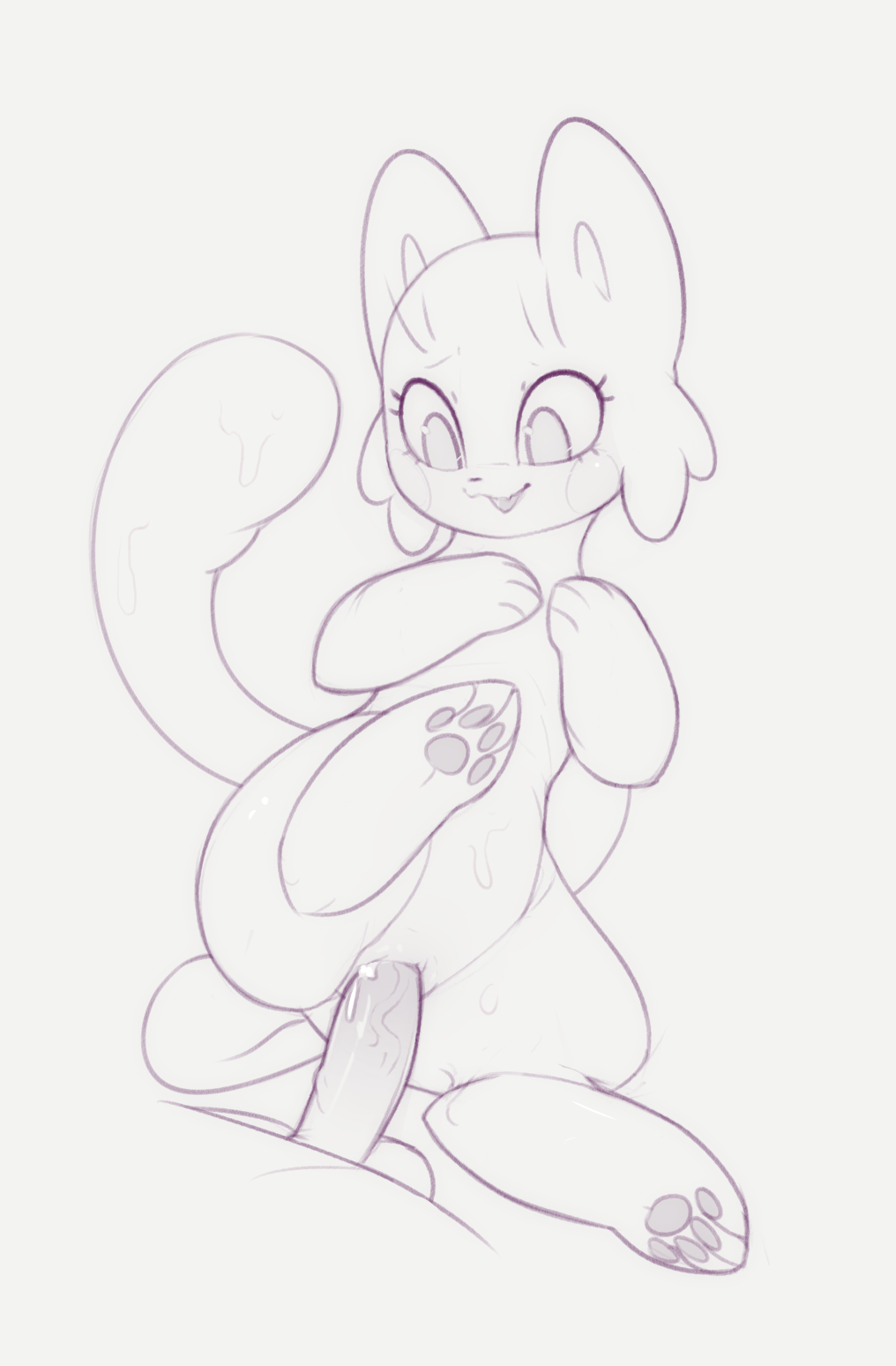 1girl :3 animal_focus animal_sexualization bestiality cat cum cum_in_pussy disembodied_penis erection full_body grey_background greyscale happy_sex hetero highres kekitopu looking_down lotion_cat_(kekitopu) monochrome open_mouth original pawpads penis pussy sex simple_background sketch slime_(substance) smile solo_focus spread_legs testicles vaginal veins veiny_penis
