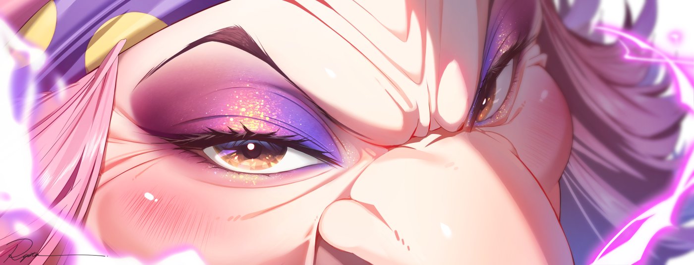 1girl big_nose blush charlotte_linlin electricity eyeshadow gold_eyeshadow hashtag-only_commentary long_hair looking_at_viewer makeup old old_woman one_piece pink_eyeshadow pink_hair purple_eyeshadow ryota_(ry_o_ta) solo v-shaped_eyebrows