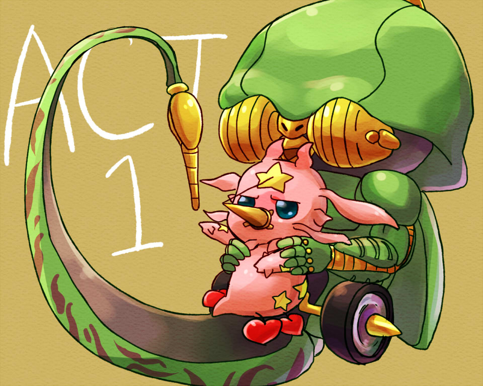 echoes_(stand) echoes_act1 heart hug hug_from_behind jojo_no_kimyou_na_bouken kamiura no_humans size_difference stand_(jojo) star_(symbol) steel_ball_run tail tusk_(stand) tusk_act1 wheel
