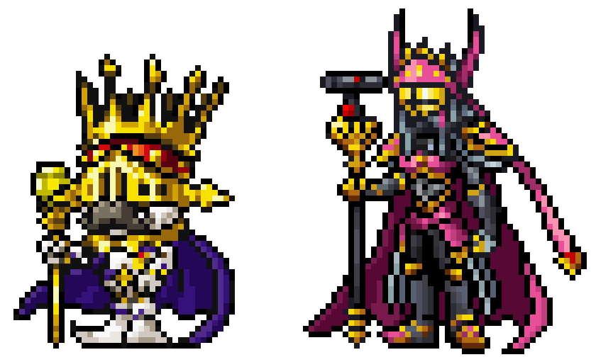 1boy 1girl armor cape digimon digimon_(creature) kingchessmon mask queenchessmon