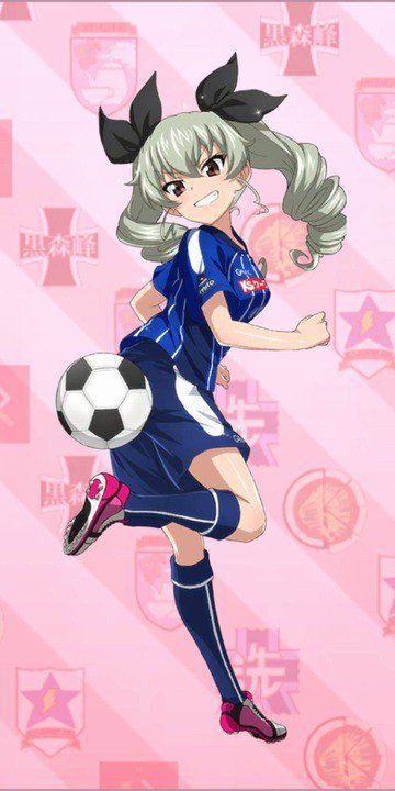 &gt;:d 10s 1girl :d anchovy_(girls_und_panzer) artist_request ball blue_shorts blue_socks blush breasts cleats clothes_writing drill_hair emblem female_focus from_side girls_und_panzer grin italy j._league jpeg_artifacts kneehighs leg_up long_hair looking_to_the_side medium_breasts mito_hollyhock open_mouth parted_lips pink_shoes shiny_skin shoe_soles shoes shorts smile soccer soccer_ball soccer_uniform socks solo source_request sportswear standing standing_on_one_leg teeth tsurime twin_drills twintails v-shaped_eyebrows