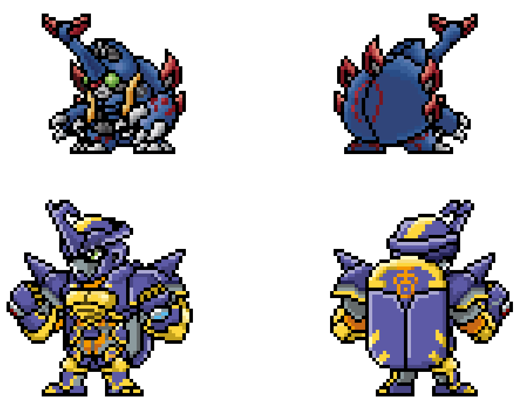 armor blitzmon digimon digimon_(creature) digimon_frontier green_eyes horns kokabuterimon mask muscular muscular_male