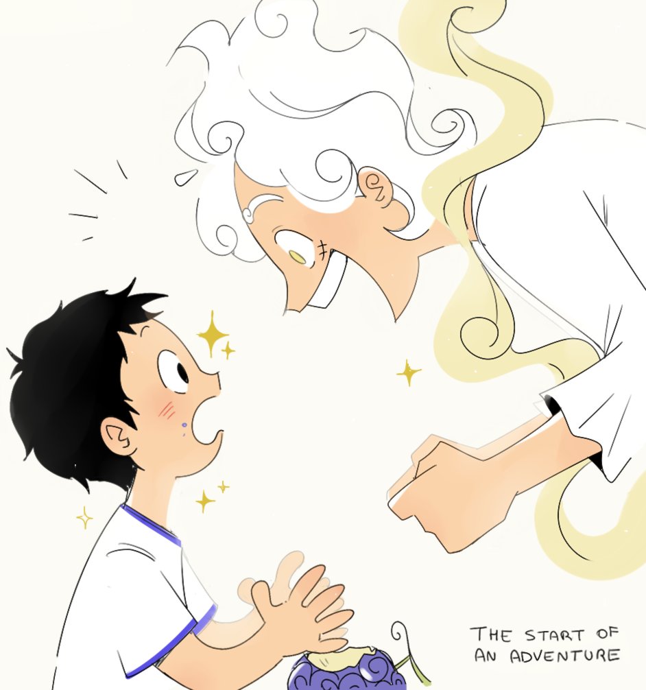 1boy aged_down black_hair cesel child clenched_hands commentary devil_fruit hagoromo male_focus monkey_d._luffy notice_lines one_piece profile scar scar_on_face shawl shirt short_hair sparkle t-shirt upper_body white_hair white_shirt