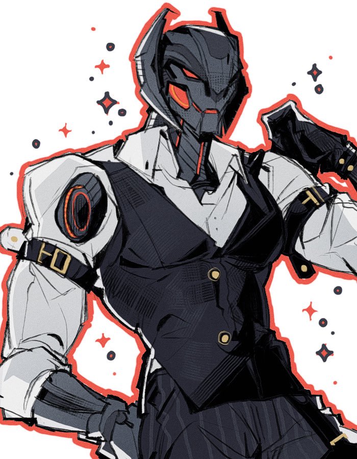 1boy android avengers_(series) dotori_012 formal_clothes glowing glowing_eyes humanoid_robot male_focus marvel marvel_rivals mecha red_eyes robot simple_background solo suit ultron