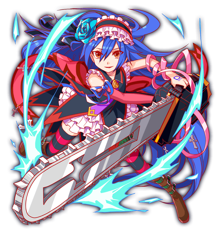 1girl alternate_eye_color anime_coloring aqua_flower aqua_necktie aqua_rose arm_wrap artist_request attack_trail back_bow bare_shoulders belt belt_buckle black_bow black_collar black_hairband black_shirt black_thighhighs blue_hair blue_ribbon blue_trim boots bow bow_flower brooch brown_boots buckle chainsaw coattails collar collared_shirt crash_fever cross cross_cutout cross_ornament dress dress_under_shirt elbow_gloves eyelashes flat_chest flower frilled_dress frilled_headband frills frown full_body game_cg gloves gold_buckle green_belt hair_between_eyes hairband high_heel_boots high_heels holding holding_chainsaw horizontal-striped_thighhighs jewelry knee_boots kurara_(crash_fever) latin_cross layered_dress leg_belt leg_up legs_apart long_hair necktie number_tattoo numbered official_alternate_eye_color official_art open_mouth outline pink_ribbon pink_trim red_bow red_gloves red_outline red_thighhighs red_trim ribbon rose shirt shoe_belt single_glove sleeveless sleeveless_shirt solo square square_tattoo straight_hair tachi-e tattoo thighhighs third-party_source transparent_background two-tone_thighhighs v-shaped_eyebrows very_long_hair yellow_eyes yellow_trim