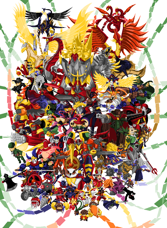 achacha_archer achacha_chanbara acorno amarylease american_football_helmet armor arrow_(projectile) aviator_goggles axe baby_tiragon bachibachibachi bacon_saver battle_axe bird blonde_hair blue_hair bow_(weapon) brown_hair cane cape car cardcar_d chachaka_archer character_request combat_helmet commentary_request crossbow cup damage_mage dododo_warrior dotedotengu double_neck_guitar drill duel_monster facial_hair flaming_arrow gagaga_caesar gagaga_clerk gagaga_cowboy gagaga_gardna gagaga_girl gagaga_magician gauntlet_launcher gentlemander goblindbergh gogogo_giant gogogo_gigas green_eyes green_hair grey_hair hat helmet holding holding_bow_(weapon) holding_crossbow holding_cup holding_sword holding_umbrella holding_weapon horns horns_through_headwear interceptomato japanese_armor japanese_clothes joe_the_pixie kagetokage kurivolt magical_undertaker matsu_niwatori melomelody_the_brass_djinn mimimic mogmole motor_vehicle motorcycle multiple_boys mustache muzurhythm_the_string_djinn mystical_donator one-eyed_skill_gainer open_mouth orange_hair overlay_eater overlay_owl owl pinecono pixel_art rai_rider red-framed_eyewear red_cape red_eyes spell_recycler stinging_swordsman sword tasuke_knight tatakawa_knight teacup temtempo_the_percussion_djinn traplin umbrella weapon xyz_agent yellow_wings yu-gi-oh! yu-gi-oh!_zexal zubaba_knight