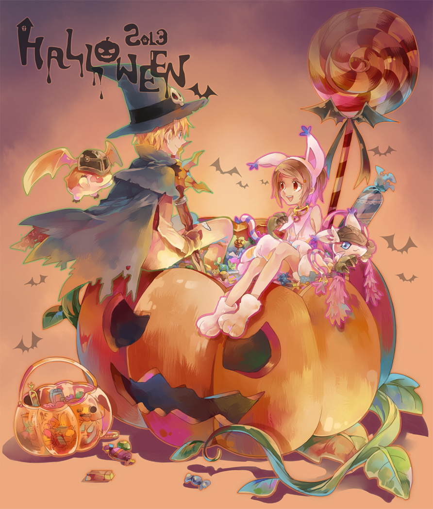 1boy 1girl angemon angemon_(cosplay) angewomon angewomon_(cosplay) cosplay digimon digimon_(creature) halloween halloween_bucket halloween_costume patamon tailmon tailmon_(cosplay) takaishi_takeru wings wizarmon wizarmon_(cosplay) yagami_hikari