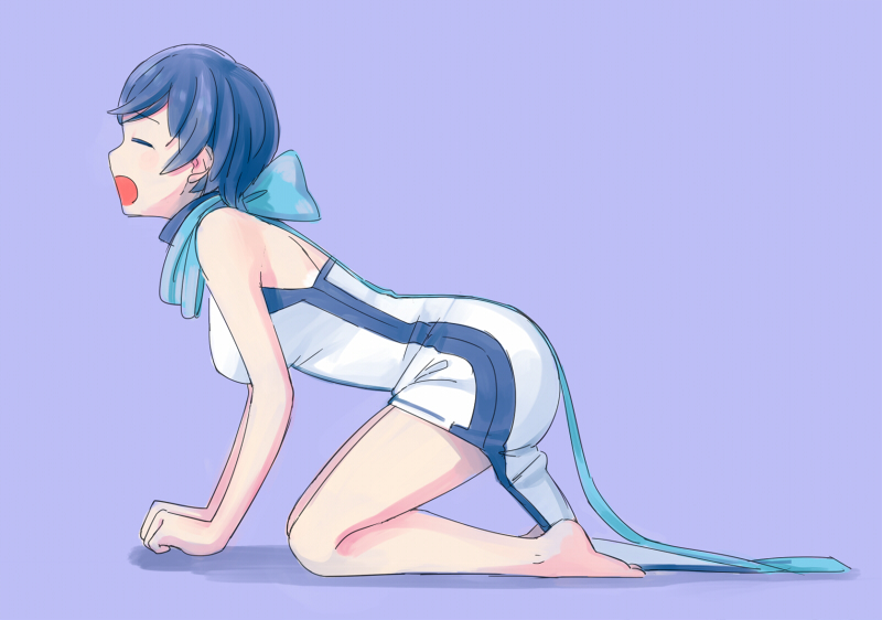 1girl blue_eyes blue_hair blue_scarf kaiko_(vocaloid) kaiko_shion scarf vocaloid