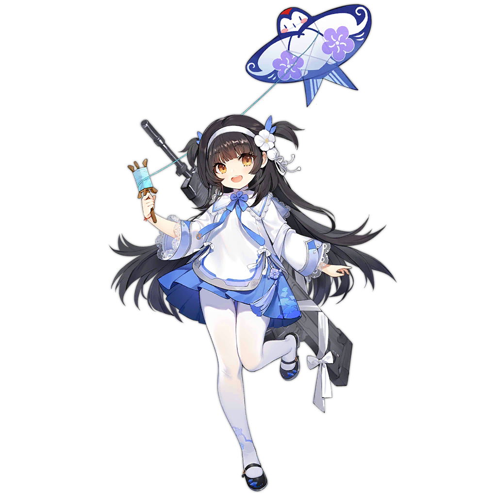 1girl aged_down assault_rifle black_hair black_shoes blue_skirt blunt_bangs blush bullpup floral_print flower full_body girls&#039;_frontline gun gun_on_back hair_flower hair_ornament hairband hatoyama_itsuru kite kite_flying kite_string long_hair long_sleeves looking_at_viewer mary_janes military_vehicle motor_vehicle official_alternate_costume official_art open_mouth pantyhose pleated_skirt print_pantyhose qbz-95 ribbon rifle shirt shoes simple_background skirt smile solo standing standing_on_one_leg tank teeth third-party_source transparent_background type_95_(girls&#039;_frontline) type_95_(kite_flyer_in_spring)_(girls&#039;_frontline) type_95_ha-gou upper_teeth_only very_long_hair weapon weapon_on_back white_flower white_hairband white_pantyhose white_ribbon white_shirt yellow_eyes