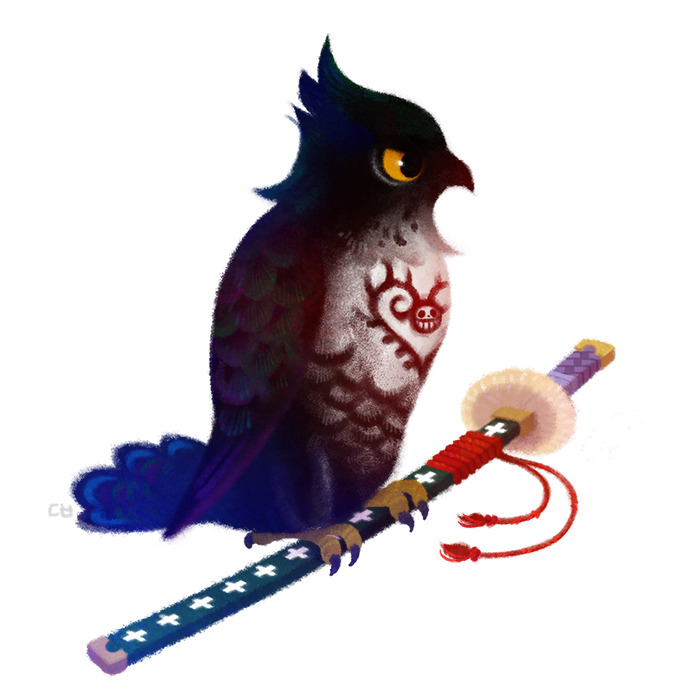 alternate_form bird chest_tattoo claws eagle holding holding_sword holding_weapon one_piece pikaole profile sword tattoo trafalgar_law weapon white_background