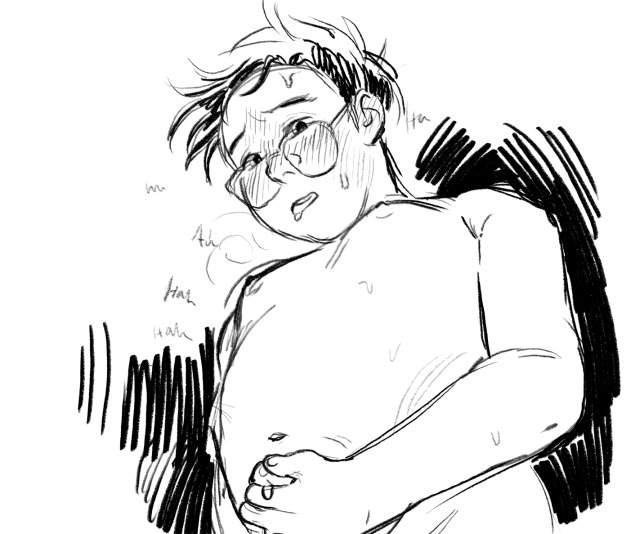 1boy alternate_body_size katsuki_yuuri male_masturbation masturbation monochrome standing yuri!!!_on_ice