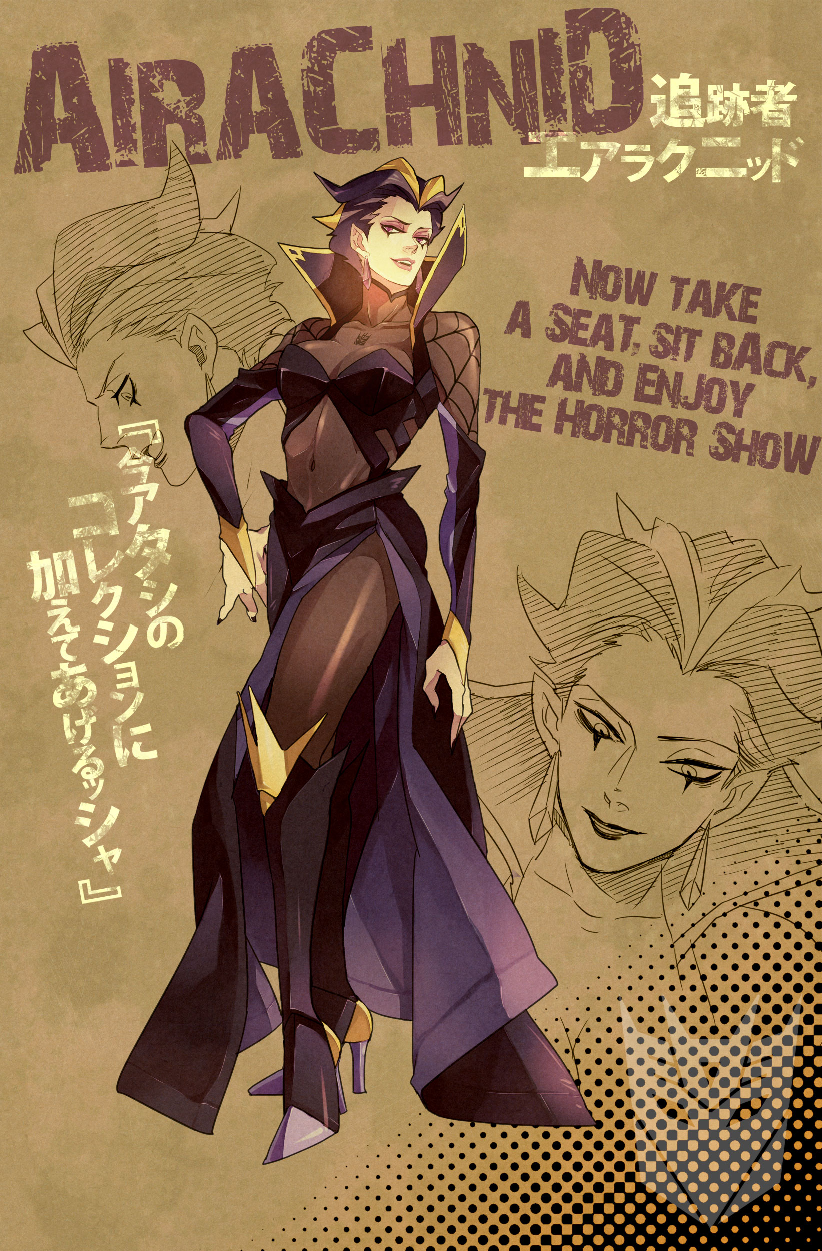 1girl absurdres airachnid boots breasts high_heel_boots high_heels highres personification transformers transformers_prime usakomu_(komugiko)