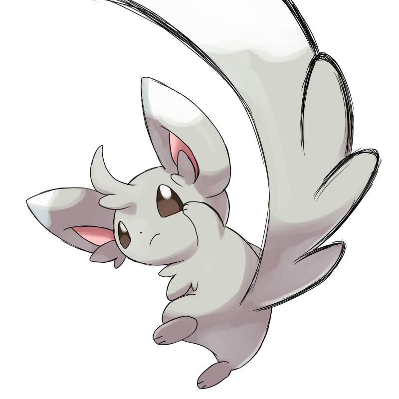 brown_eyes gen_5_pokemon good_frog grey_fur looking_at_viewer looking_back minccino nintendo no_humans pokemon pokemon_(creature) simple_background solo white_background