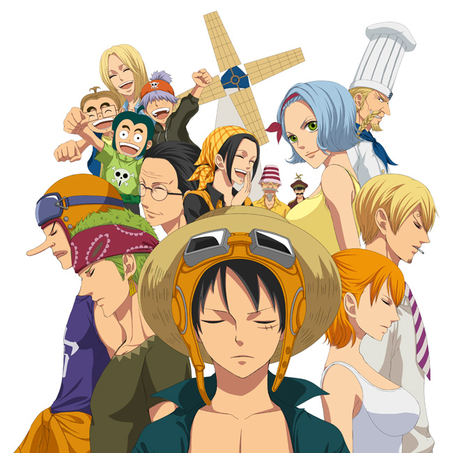 4girls 6+boys bandana beard black_hair blonde_hair chef_hat closed_eyes closed_mouth facial_hair facial_scar freckles genzo_(one_piece) glasses goggles goggles_on_head green_hair hair_between_eyes hat headscarf helmet kaya_(one_piece) koushirou_(one_piece) makino_(one_piece) monkey_d._luffy multiple_boys multiple_girls mustache nami_(one_piece) necktie ninjin_(one_piece) nojiko okurabaakaa one_piece one_piece:_strong_world open_mouth orange_hair piiman pinwheel purple_hair red-leg_zeff roronoa_zoro sanji_(one_piece) scar scar_on_cheek scar_on_face short_hair siblings simple_background sisters smile straw_hat striped_clothes striped_headwear tamanegi_(one_piece) usopp white_background windmill woop_slap yellow_headscarf