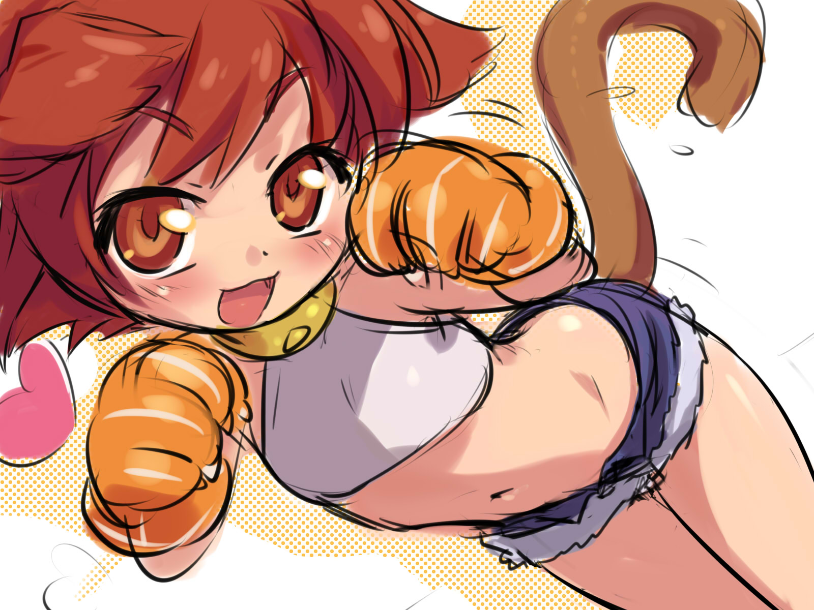 kurotsuki (luowei99), highres, tagme, 1girl, animal ears, cat ears, cat  tail, fang, looking at viewer, navel, open mouth, solo, tail - Image View -  | Gelbooru - Anime Art & Hentai Gallery - Free to Explore