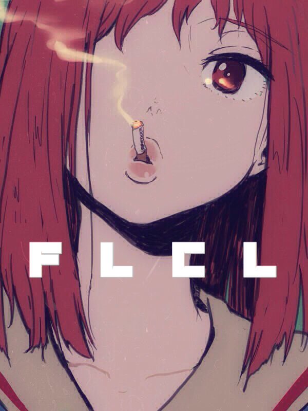 1girl brown_eyes cigarette eshaku_(asifu-coffee) flcl lips long_hair looking_at_viewer portrait sailor_collar samejima_mamimi school_uniform smoking solo