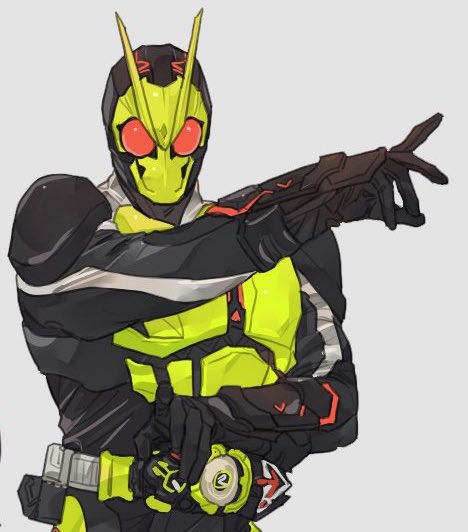 1boy arm_up armor bbbb_fex belt rider_belt full_armor helmet kamen_rider kamen_rider_01_(series) kamen_rider_zero-one looking_at_viewer male_focus outstretched_arm outstretched_hand reaching reaching_towards_viewer red_eyes rider_belt solo tokusatsu white_background yellow_armor zero_one_driver