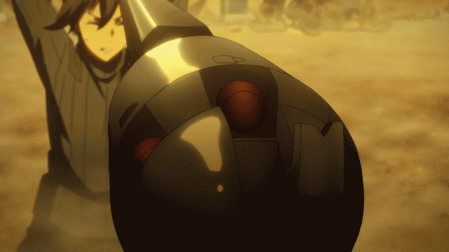 2boys 3girls animated animated_gif colosseum death from_behind gun kino_(kino_no_tabi) kino_no_tabi multiple_boys multiple_girls shizu_(kino_no_tabi) sunset sword weapon