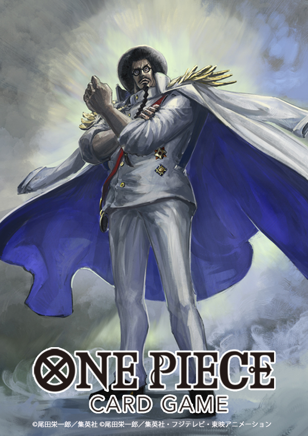 1boy afro beard black_hair braid braided_beard clenched_hand coat coat_on_shoulders commentary commentary_request english_commentary english_text epaulettes facial_hair glasses hayaken_sarena male_focus mixed-language_commentary mustache official_art one_piece one_piece_card_game round_eyewear sengoku_(one_piece) solo translated uniform