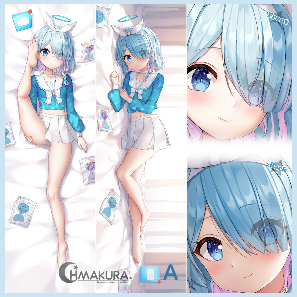 1girl arona_(blue_archive) bare_legs barefoot bed_sheet blue_archive blue_eyes blue_hair blue_halo blue_shirt blush bow bow_hairband braid breasts choker closed_mouth collarbone colored_inner_hair commentary_request dakimakura_(medium) hair_over_one_eye hair_ribbon hairband halo leg_up light_blue_hair long_sleeves looking_at_viewer lying midriff miniskirt multicolored_hair multiple_views navel on_back on_side pink_hair pleated_skirt puffy_long_sleeves puffy_sleeves ribbon sailor_collar sailor_shirt school_uniform second-party_source serafuku shirt shirt_bow short_hair side_braid single_braid skirt small_breasts soles toes two-tone_hair white_bow white_choker white_hairband white_ribbon white_sailor_collar white_skirt yutian_alice