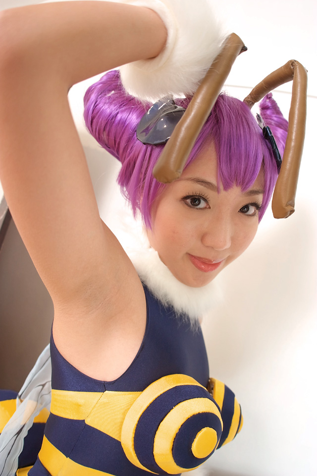 ai antennae armpits arms_up bee_girl capcom cosplay arthropod_girl photo_(medium) q-bee darkstalkers