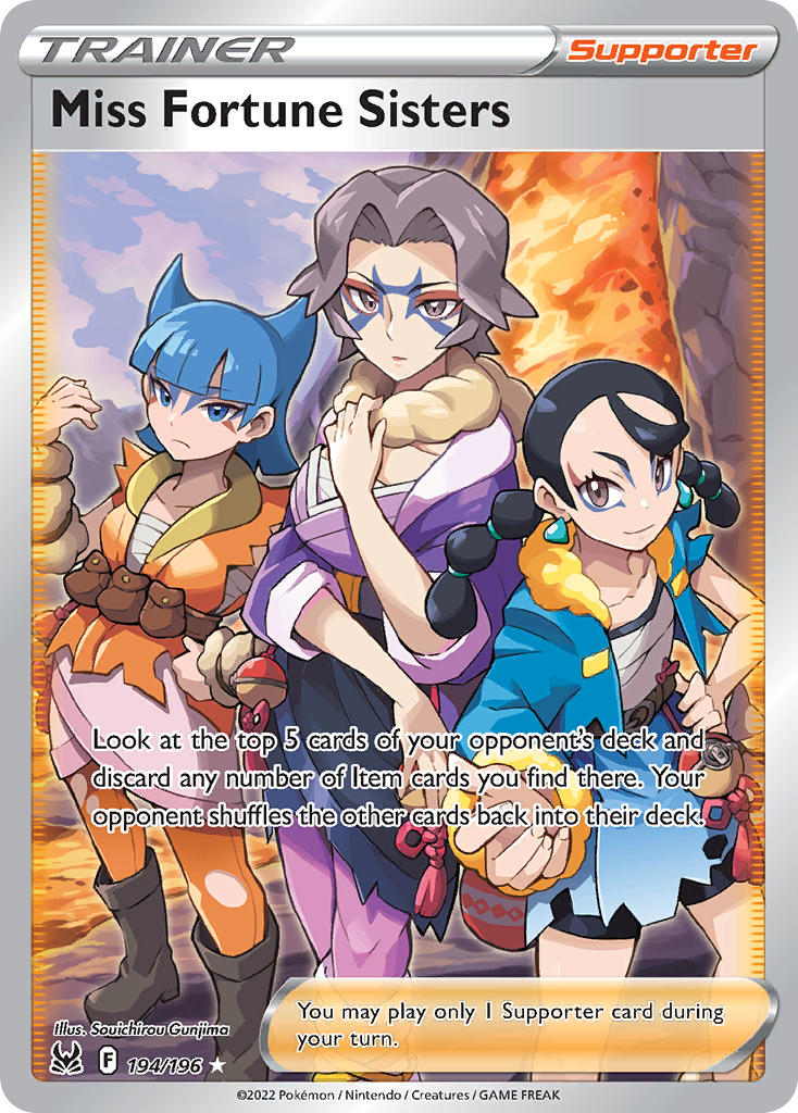 3girls artist_name black_hair blue_eyes blue_hair blue_jacket boots brown_boots brown_eyes card_(medium) charm_(pokemon) chest_sarashi closed_mouth cloud clover_(pokemon) coin_(pokemon) company_name copyright_name copyright_notice english_text eyelashes eyeshadow facepaint grey_hair gunjima_souichirou hisuian_poke_ball jacket lava long_hair makeup multiple_girls nintendo official_art open_clothes open_jacket outdoors poke_ball pokemon pokemon_card pokemon_legends:_arceus pokemon_tcg pouch sarashi short_hair sky smile standing third-party_source trading_card twintails