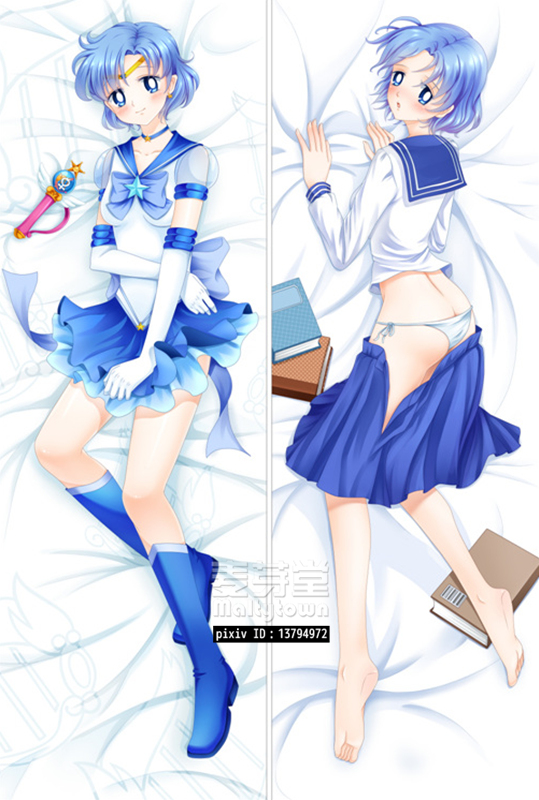 2girls ass bakugadou barefoot bed_sheet bishoujo_senshi_sailor_moon bishoujo_senshi_sailor_moon_stars black_skirt blue_bow blue_eyes blue_footwear blue_hair blue_sailor_collar blush book boots bow breasts brooch butt_crack choker crystal_change_rod dakimakura_(medium) dual_persona elbow_gloves gloves jewelry knee_boots magical_girl medium_breasts mercury_symbol mizuno_ami multiple_girls multiple_views panties pleated_skirt sailor_collar sailor_mercury school_uniform serafuku short_hair side-tie_panties skirt star_brooch super_sailor_mercury_(stars) tiara underwear undressing watermark white_gloves white_panties