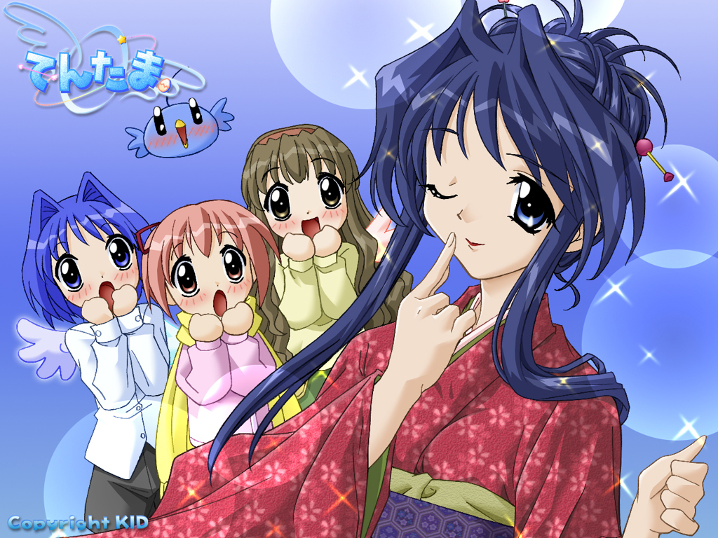 1boy 4girls abstract_background ahoge aoi_(bird)_(tentama) aoi_(tentama) aqua_bird aqua_eyes aqua_wings archived_source arrow_(projectile) bird black_eyes blue_background blue_eyes blue_hair blue_wings blush brown_eyes buttoned_cuffs buttons clenched_hands closed_mouth copyright_name cracked_egg detached_wings dress_shirt egg fingernails floral_print floral_print_kimono floral_print_sash floral_print_sleeves green_skirt grey_shorts hair_bun hair_intakes hair_ornament hair_ribbon hair_stick hairband index_finger_raised japanese_clothes karin_(tentama) kimono koshimizu_takayuki light_brown_hair lipstick logo lone_nape_hair long_hair long_sidelocks long_sleeves makeup multiple_girls nana_(tentama) obi obiage official_art official_wallpaper open_mouth orange_hairband pink_eyes pink_hair pink_sleeve_cuffs pink_sleeves pink_sweater pink_wings ponytail print_kimono red_kimono red_lips red_ribbon red_sleeves ribbon sash scarf second-party_source shinozaki_chinatsu shirt short_hair shorts sidelocks skirt sleeve_cuffs solid_oval_eyes sparkle star_(symbol) straight_hair sweater tentama tentama:_1st_sunny_side title tongue upper_body wavy_hair wavy_sidelocks white_shirt white_sleeve_cuffs white_sleeves white_wings wide_sleeves wings yellow_scarf yellow_sleeve_cuffs yellow_sleeves yellow_sweater