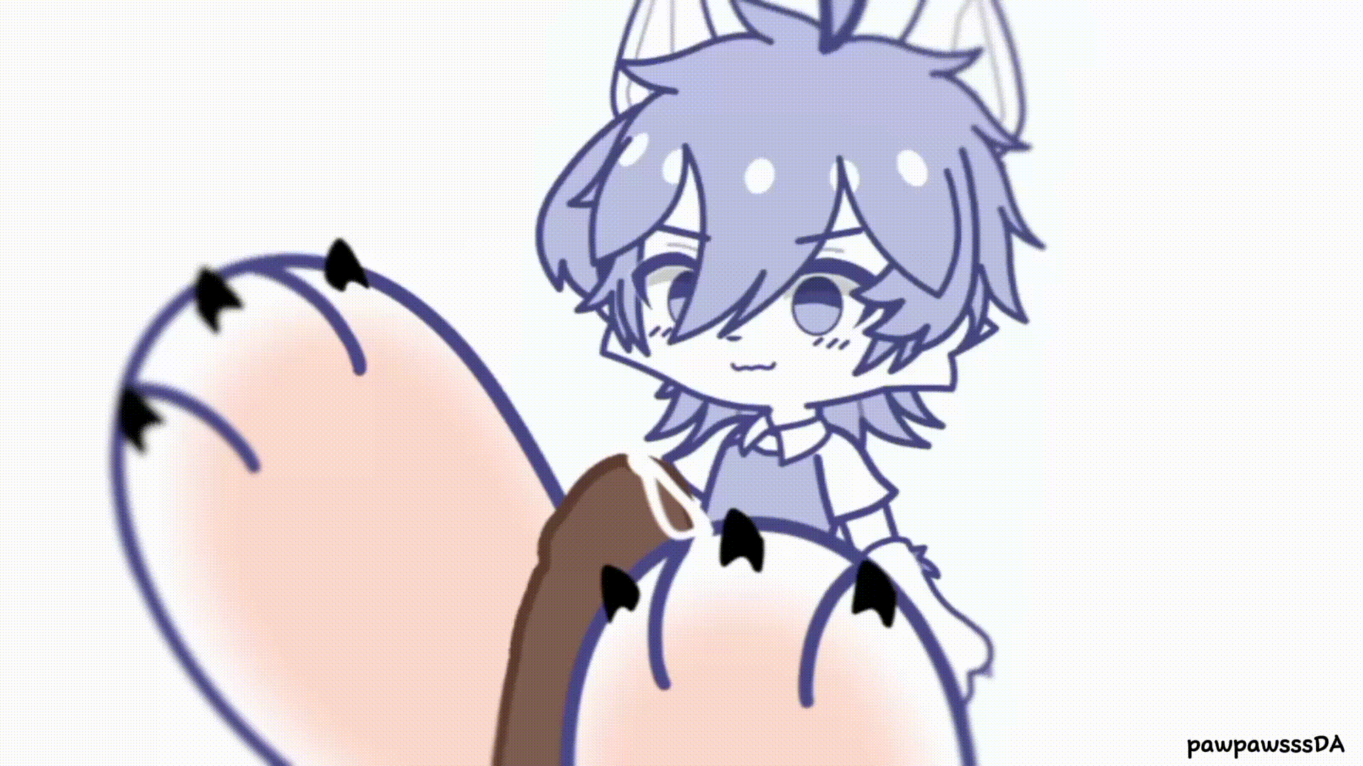 animated animated_gif character_request cum footjob gif_artifacts no pawb_(artist) pawjob penis tagme