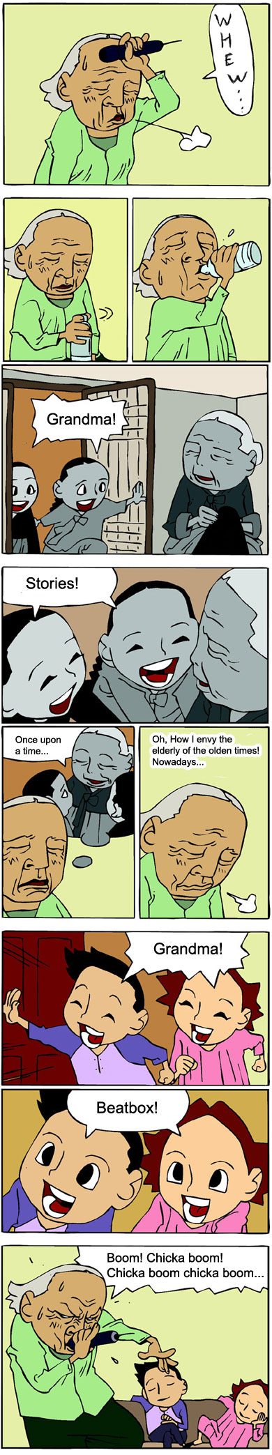 beatbox comic english_text hard-translated highres korean_text long_image rap tall_image third-party_edit translated yang_young-soon