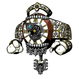 blue_eyes clockmon digimon digimon_(creature) oridigi original simple_background solo white_background