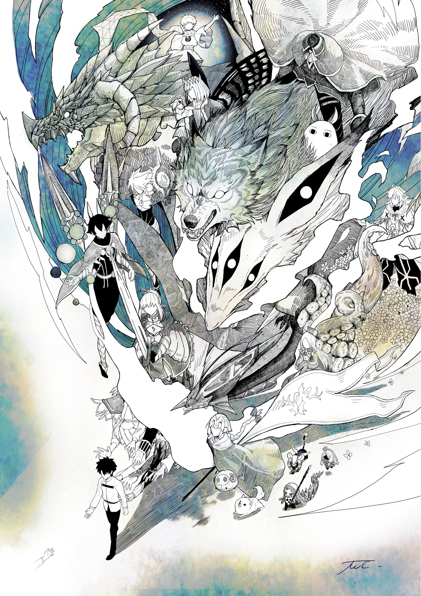 <o>_<o> abigail_williams_(fate) ahoge animal animal_ears apollo_(fate) arjuna_(fate) arjuna_alter_(fate) armor armored_dress artoria_pendragon_(fate) belt bow braid butterfly_wings cape cloak cosplay cu_chulainn_(fate) cu_chulainn_alter_(fate) diamond_hairband dog dragon dress excalibur_(fate/stay_night) faceless faceless_female faceless_male fafnir_(fate) fate/grand_order fate_(series) faulds flower fox fujimaru_ritsuka_(male) fur-trimmed_cloak fur_trim gauntlets hair_bow hat headless headpiece hessian_(fate) highres horns insect_wings jackal_ears jeanne_d'arc_(fate) karna_(fate) koyanskaya_(fate) lobo_(fate) long_hair medjed_(fate) medjed_(fate)_(cosplay) meltryllis_(fate) merlin_(fate) mini_cu-chan_(fate) mmmpsychedelic138 nero_claudius_(fate) nitocris_(fate) nitocris_(fate/grand_order) nitocris_(swimsuit_assassin)_(fate) oberon_(fate) oversized_animal parted_bangs riding saber_(fate) single_braid sphinx_awlad standard_bearer sword tamamo_(fate) tentacles thigh_belt thigh_strap viy_(fate) voyager_(fate) weapon wings wolf
