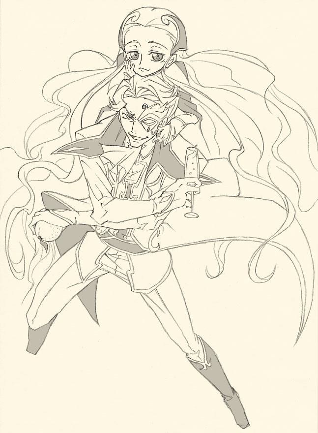 1boy artist_request code_geass green_hair jeremiah_gottwald male_focus solo source_request v.v.