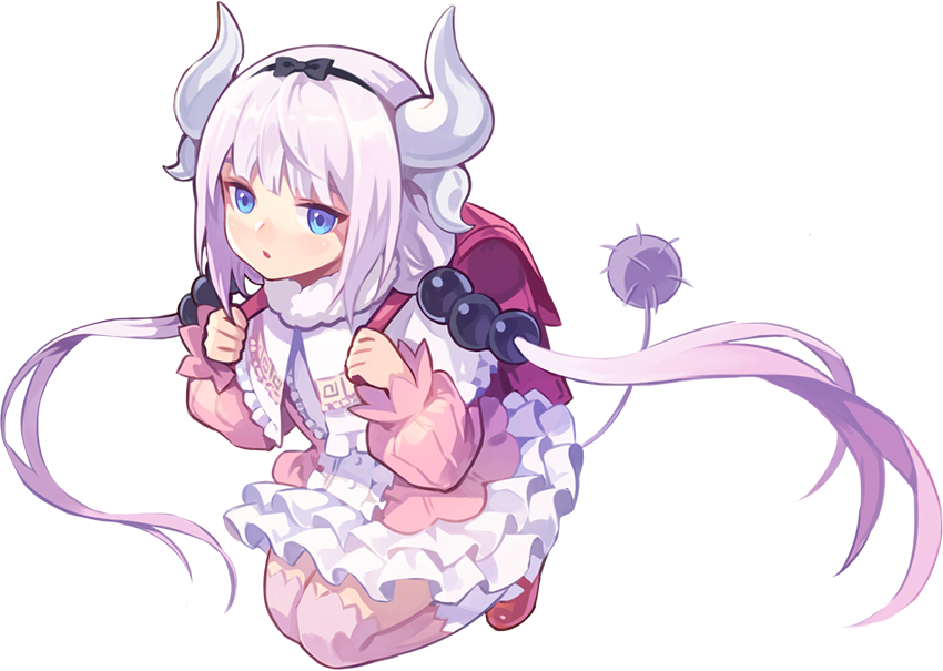 1girl artist_name artist_request backpack bag black_bow black_hairband blouse blue_eyes blue_pupils blunt_bangs bow bow_hairband buttons capelet center_frills child dragon_girl dragon_horns eyelashes floating_hair frilled_capelet frills full_body fur_collar hair_ornament hairband horns kanna_kamui kobayashi-san_chi_no_maidragon layered_skirt legs_together lolita_fashion long_hair long_sleeves low-tied_long_hair mary_janes nexon official_art open_mouth parted_lips pink_bag pink_shirt pink_shoes pink_sleeves pink_thighhighs puffy_long_sleeves puffy_sleeves purple_hair purple_tail randoseru second-party_source shirt shoes simple_background skirt solo sphere_hair_ornament tales_weaver thighhighs transparent_background twintails two-tone_thighhighs white_capelet white_horns white_skirt white_thighhighs