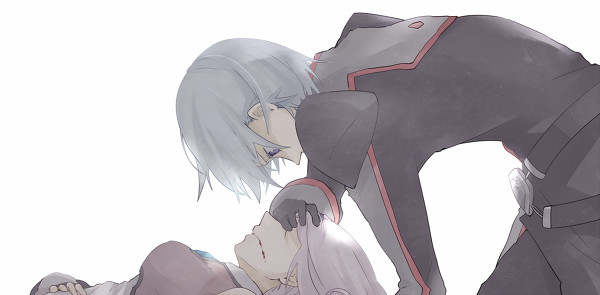 belt blood blue_eyes breasts dios_(tales) gloves meltia_(tales) silver_hair tales_of_(series) tales_of_phantasia:_narikiri_dungeon tales_of_phantasia:_narikiri_dungeon_x