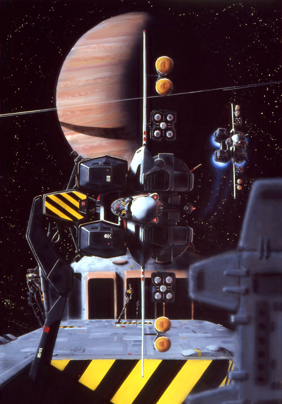 choujikuu_yousai_macross highres macross macross:_do_you_remember_love? planet science_fiction space spacecraft starfighter taganer vf-1 vf-1a