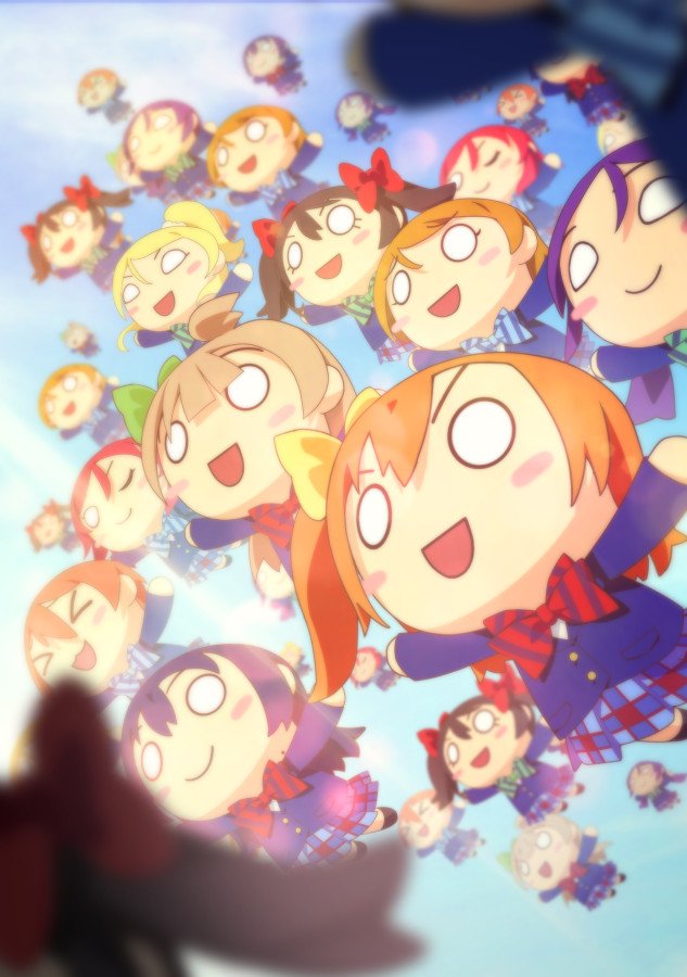 &gt;_&lt; 6+girls :3 :d ;) ayase_eli black_hair blonde_hair blue_bow blue_bowtie blue_jacket blue_skirt blue_sky blush_stickers bow bowtie brown_hair closed_mouth cloud commentary_request day diagonal-striped_bow diagonal-striped_bowtie diagonal-striped_clothes flying green_bow green_bowtie hair_between_eyes hair_bow hoshizora_rin jacket koizumi_hanayo korean_commentary kosaka_honoka long_sleeves love_live! love_live!_school_idol_project medium_hair minami_kotori miniskirt multiple_girls nesoberi nishikino_maki one_eye_closed one_side_up open_mouth orange_hair otonokizaka_school_uniform outstretched_arms plaid_clothes plaid_skirt pleated_skirt ponytail purple_hair red_bow red_bowtie red_hair redame school_uniform short_hair skirt sky smile sonoda_umi striped_clothes tojo_nozomi twintails v-shaped_eyebrows winter_uniform x3 xd yazawa_nico