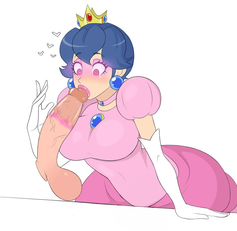 1boy 1girl breasts cosplay crossdressing crossover fellatio fire_emblem hetero large_breasts large_penis large_testicles lipstick_ring looking_at_penis mario_(series) marth_(fire_emblem) nintendo oral penis princess_peach princess_peach_(cosplay) sealguy super_mario_bros._1 testicles