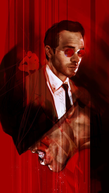 1boy blindfold daredevil formal_clothes glasses male_focus marvel marvel_cinematic_universe mathew_murdock multiple_persona necktie solo suit