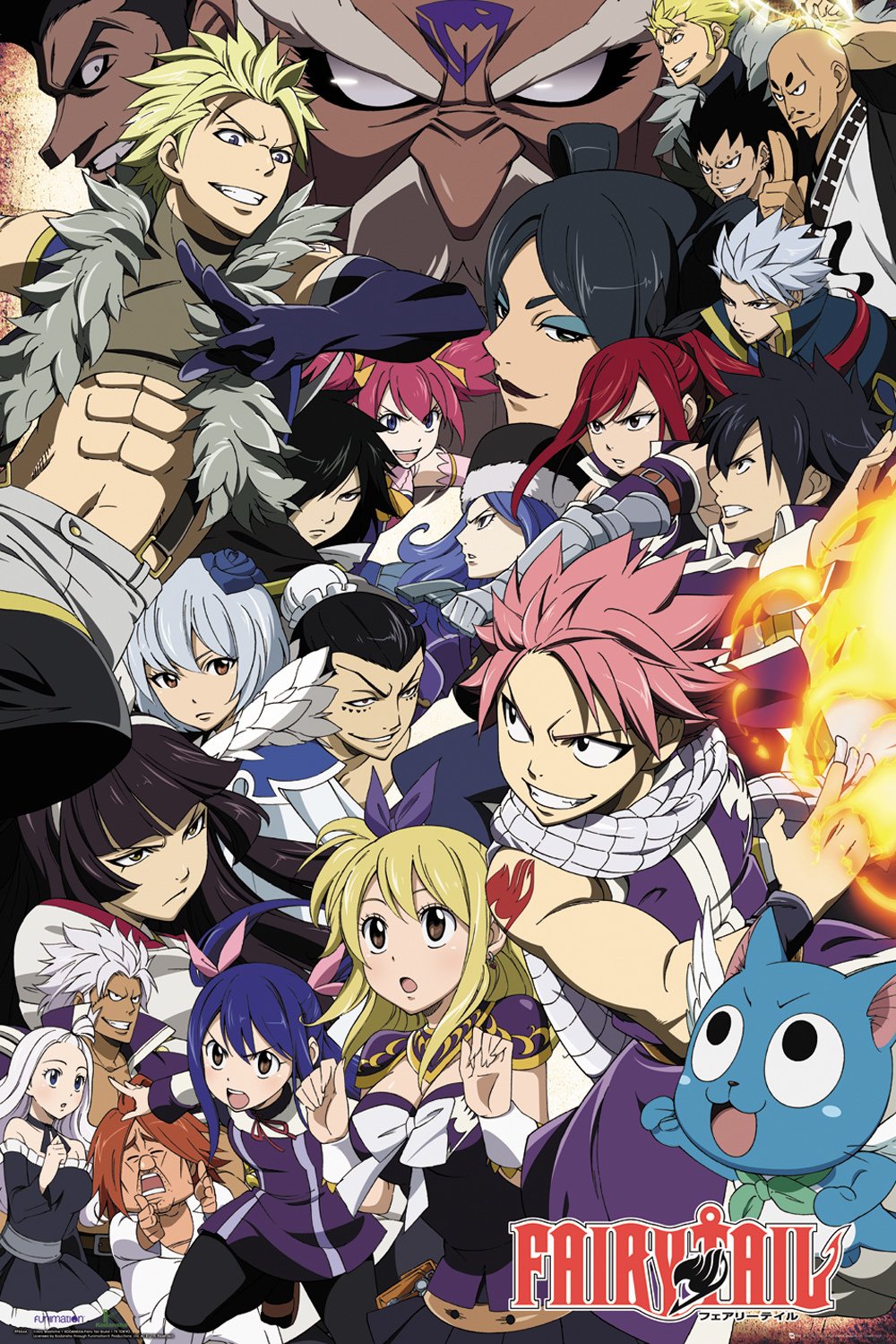 black_hair blonde_hair blue_eyes breasts cleavage dress erza_scarlet eyeshadow fairy_tail gajeel_redfox gray_fullbuster happy_(fairy_tail) highres juvia_lockser kagura_mikazuchi large_breasts laxus_dreyar long_hair lucy_heartfilia makeup minerva_orlando mirajane_strauss natsu_dragneel official_art red_hair rogue_cheney sting_eucliffe wendy_marvell white_hair yukino_agria