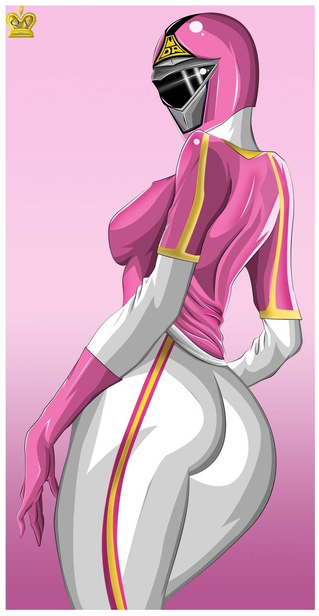 ass breasts dyna_pink hand_on_own_hip highres kagaku_sentai_dynaman large_breasts looking_back pink_outfit queen_vegeta_69 super_sentai turned_around