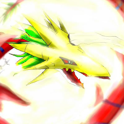 blue_eyes digimon digimon_(creature) dragon green_hair horns lowres megaseadramon open_mouth solo