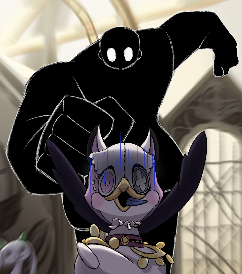 a-q_(madoka_magica) animal_ears astroganger durchfallkaffee_levante magical_girl mahou_shoujo_madoka_magica mahou_shoujo_madoka_magica_(anime) mahou_shoujo_madoka_magica_magia_exedra mascot meme namae_(magia_exedra) nighthawk_(madoka_magica) panicking running running_ganger_(meme) white_eyes