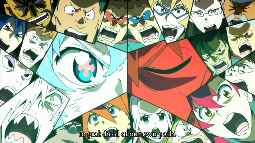 00s 5girls 6+boys ailac_coega anime_screenshot attenborough_cortitch barinbo boota_(ttgl) cut-in darry_adai epic everyone gimmy_adai jogan kidd_coega leeron_littner leite_jokin lordgenome makken multiple_boys multiple_girls nia_teppelin simon_(ttgl) subtitled tengen_toppa_gurren_lagann tengen_toppa_gurren_lagann:_lagann-hen viral_(ttgl) yoko_littner