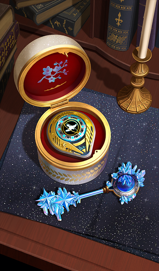akitaken_(non_faciem) book box candle candlestand chocolate_river_no_sono_saki_ni commentary_request fate/grand_order fate_(series) gift gift_box in_box in_container key no_humans object_focus official_art still_life third-party_source