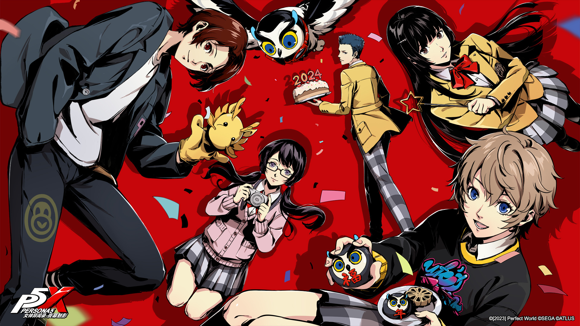 1other 2boys 3girls arai_motoha highres kanou_shun multiple_boys multiple_girls noge_tomoko persona persona_5 persona_5:_the_phantom_x werkbau wonder_(p5x)