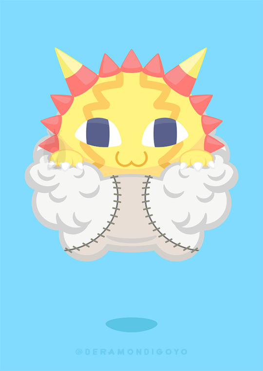 cloud digimon digimon_(creature) looking_at_viewer smile sun weathermon
